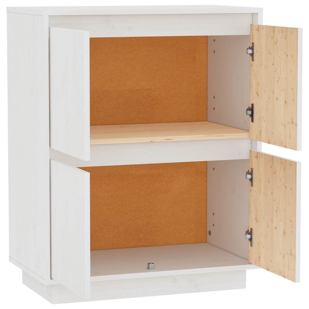 Sideboard Weiß 60x34x75 cm Massivholz Kiefer
