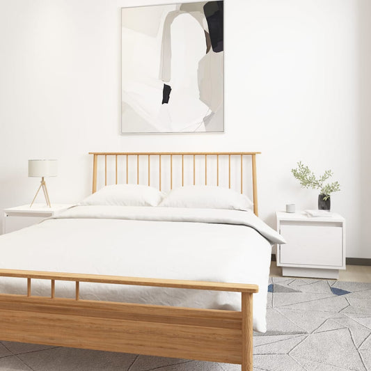 Tables de chevet 2 pcs. Blanc 35x34x32 cm bois de pin massif