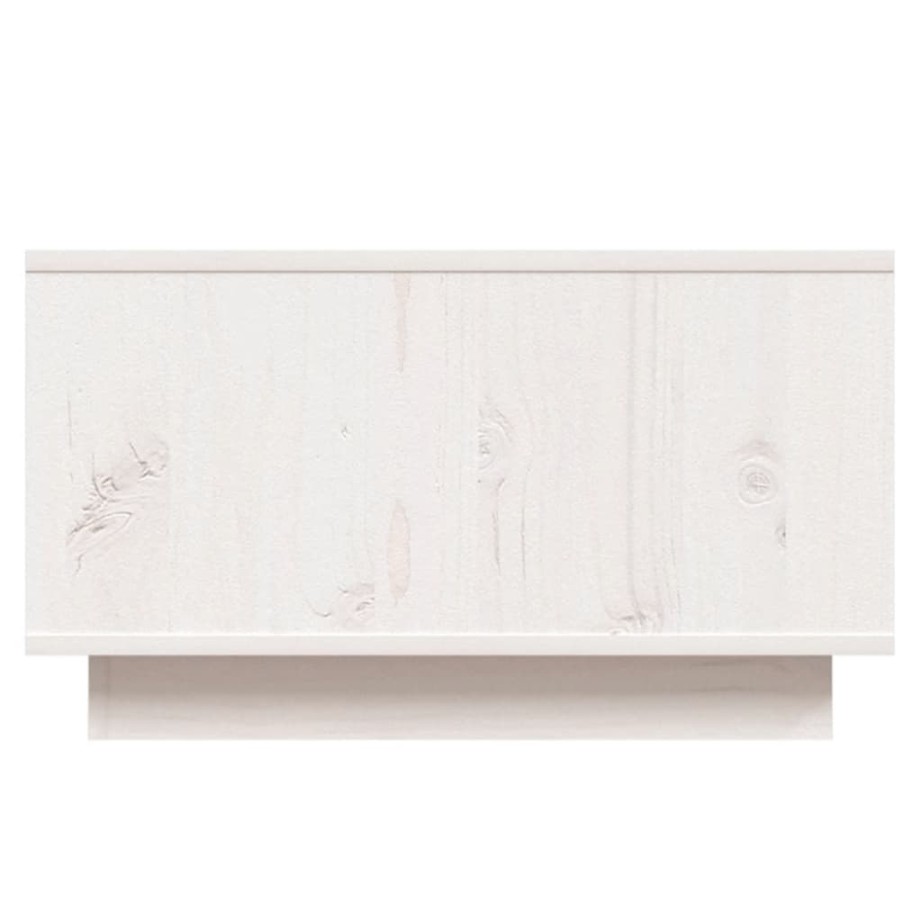 Table basse blanche 55x56x32 cm en bois de pin massif