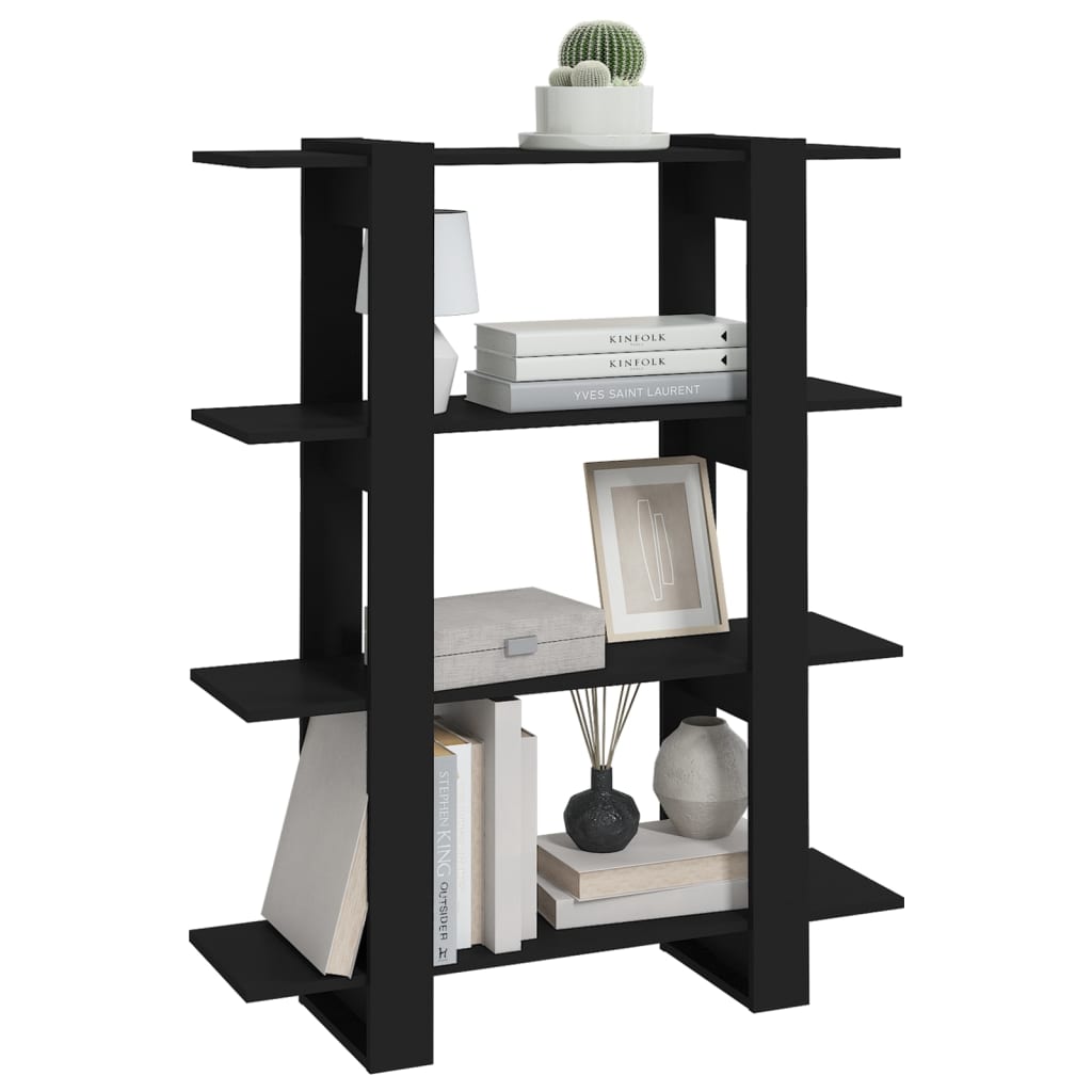 Bookshelf/Room Divider Black 100x30x123.5 cm
