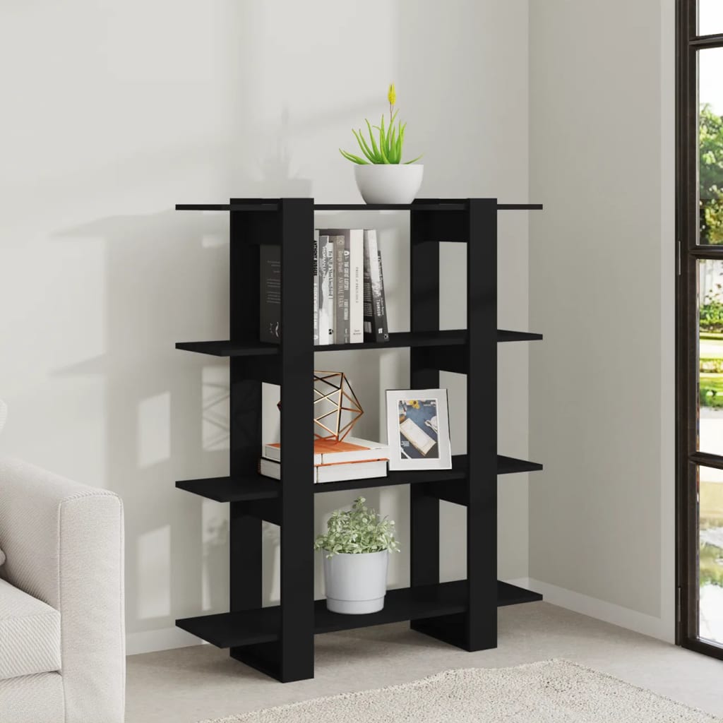Bookshelf/Room Divider Black 100x30x123.5 cm
