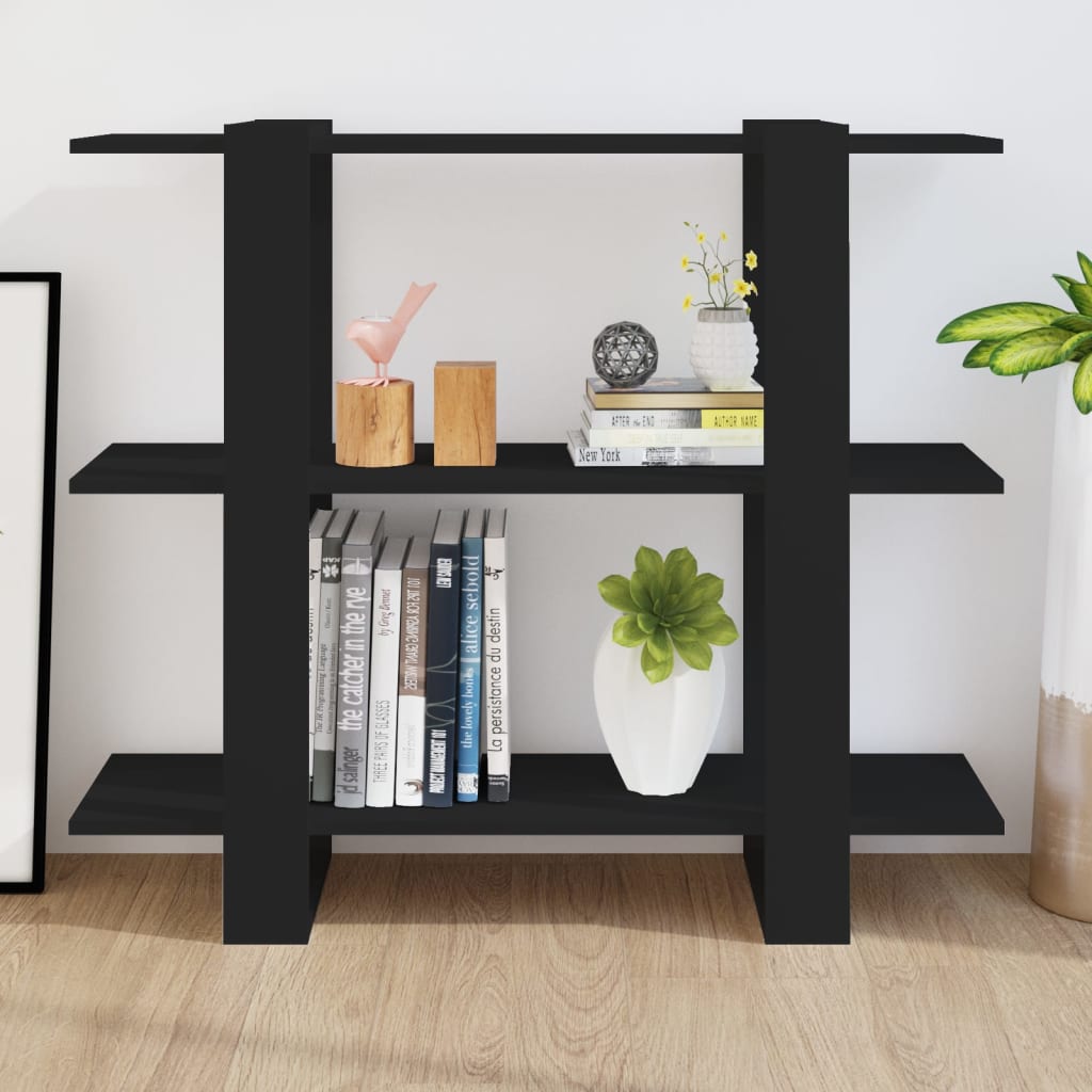 Bookshelf/Room Divider Black 100x30x87 cm
