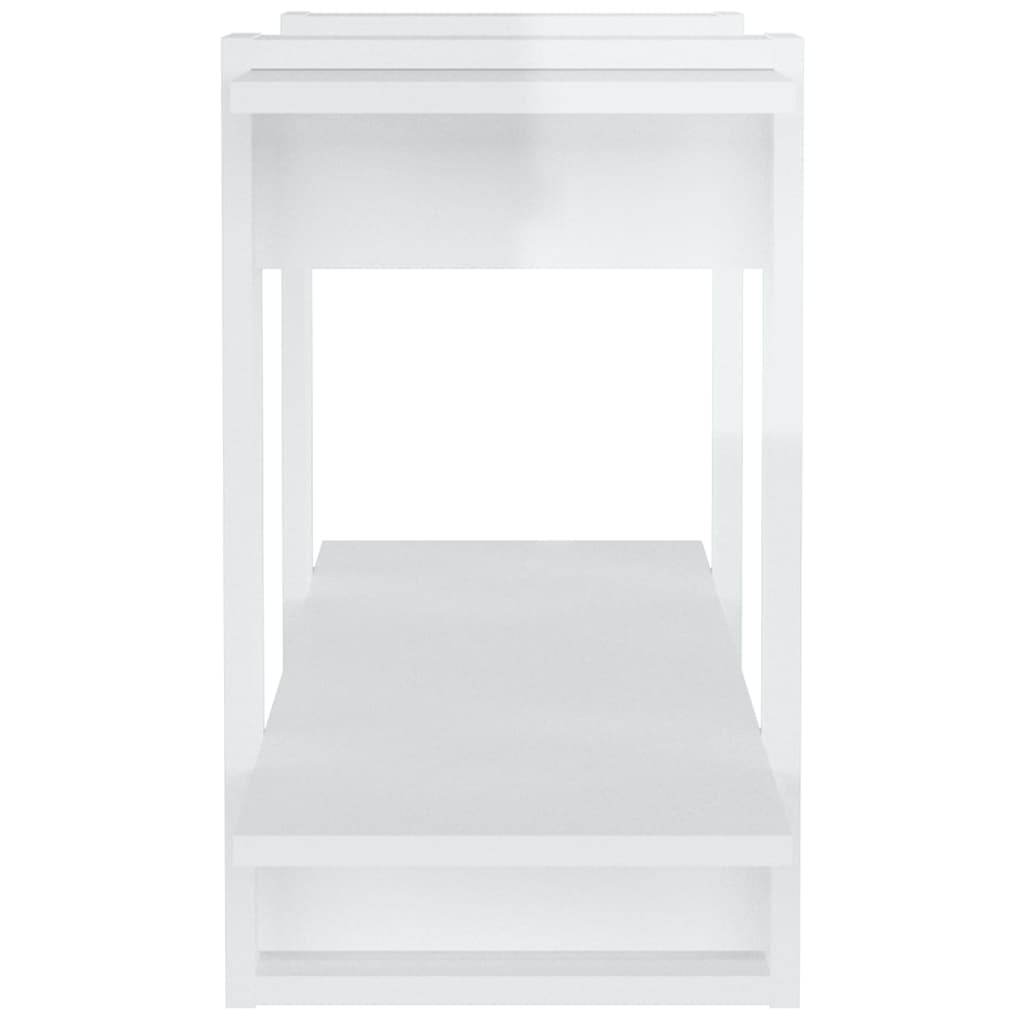 Bookshelf High Gloss White 100x30x51 cm Wood Material