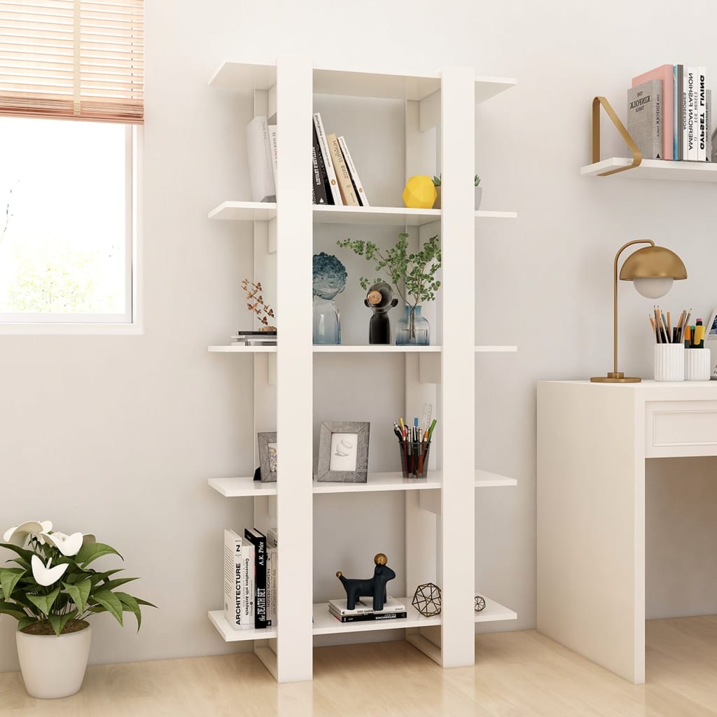 Bookshelf/Room Divider White 80x30x160 cm Wood Material