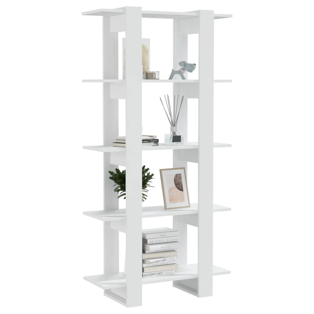 Bookshelf/Room Divider White 80x30x160 cm Wood Material