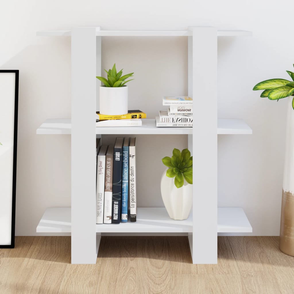 Bookshelf/Room Divider White 80x30x87 cm
