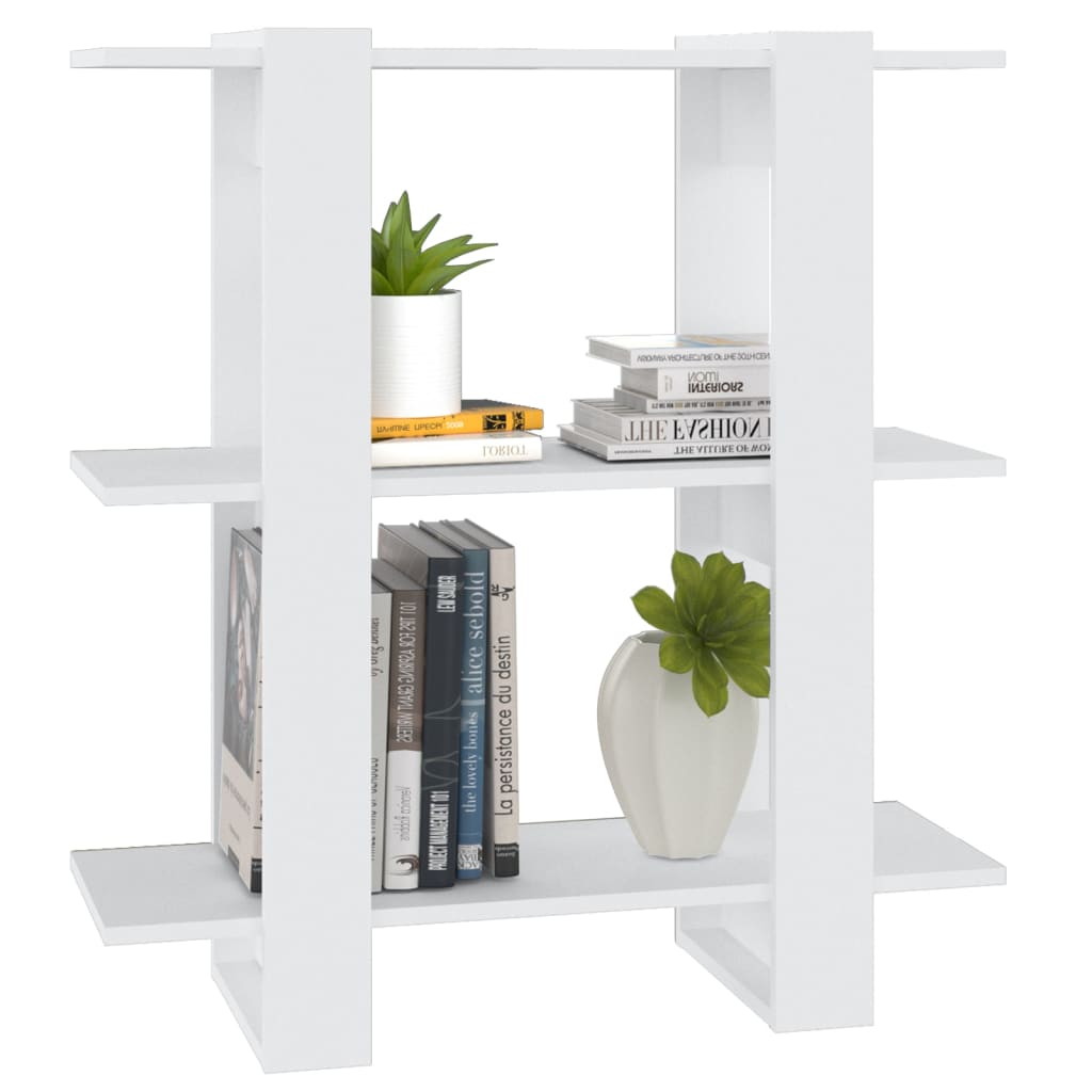 Bookshelf/Room Divider White 80x30x87 cm