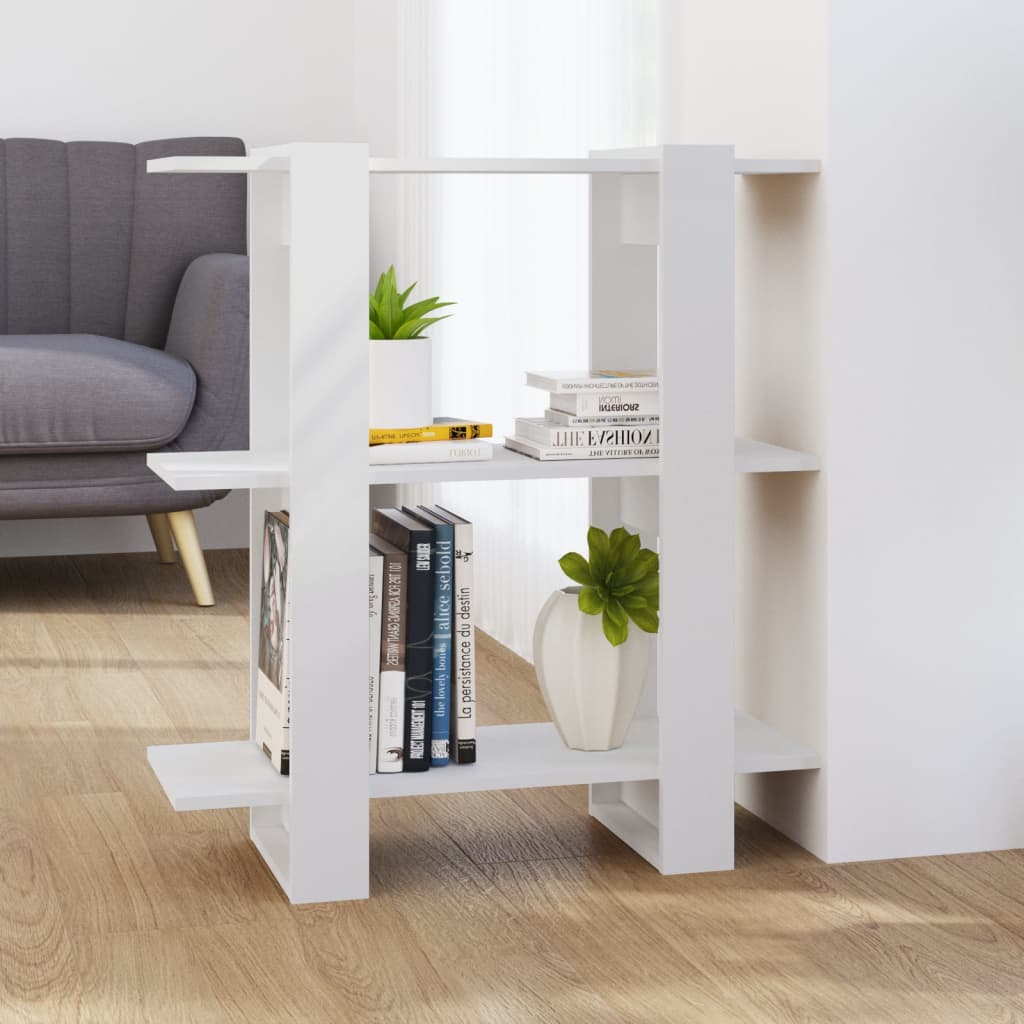 Bookshelf/Room Divider White 80x30x87 cm