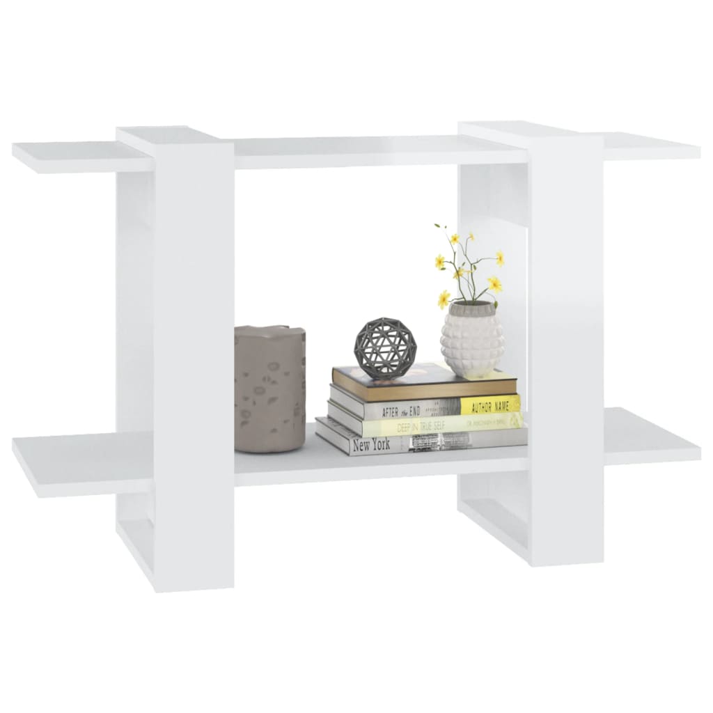 Bibliothèque/séparateur de pièce blanc brillant 80x30x51 cm