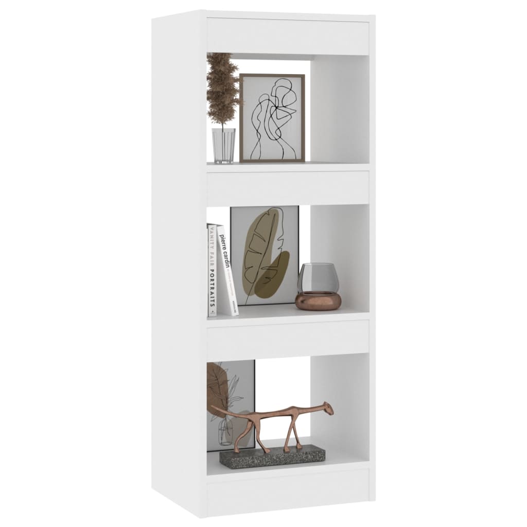 Bibliothèque/séparateur de pièce blanc 40x30x103 cm en matériau à base de bois