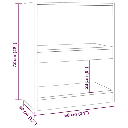 Bücherregal/Raumteiler Betongrau 60x30x72 cm