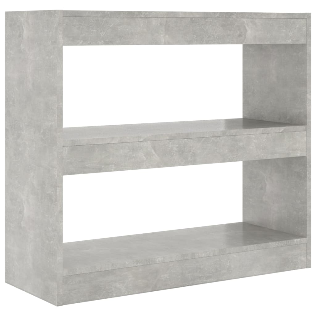 Bibliothèque/séparateur de pièce gris béton 80x30x72 cm