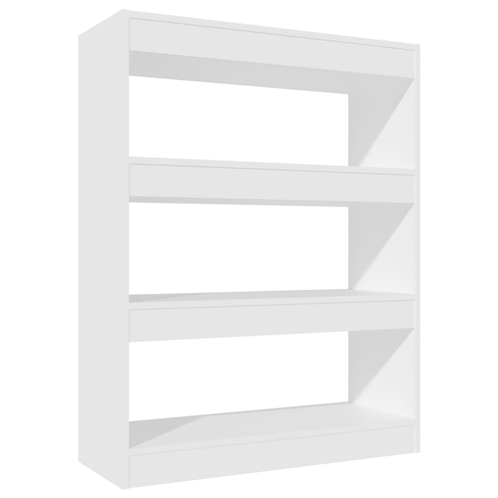 Bookshelf/Room Divider White 80x30x103 cm Wood Material