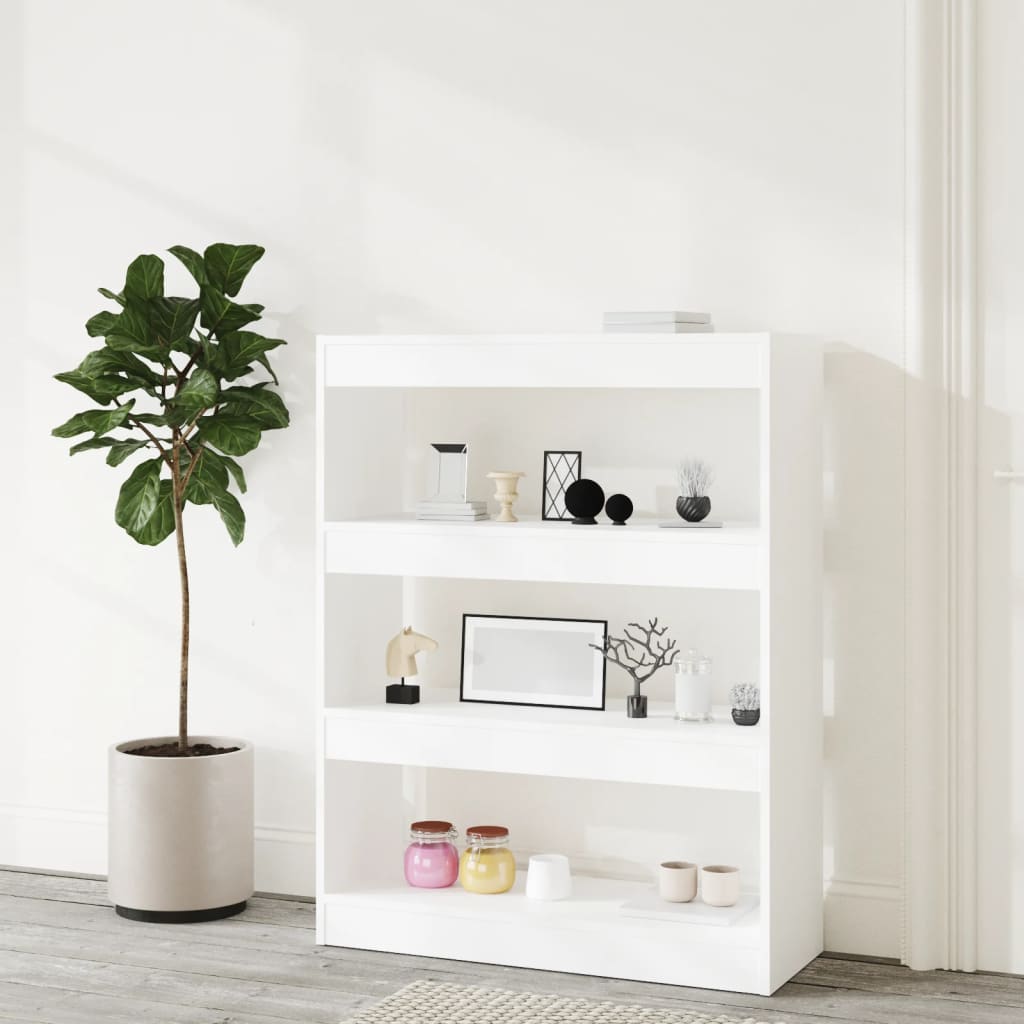 Bookshelf/Room Divider White 80x30x103 cm Wood Material