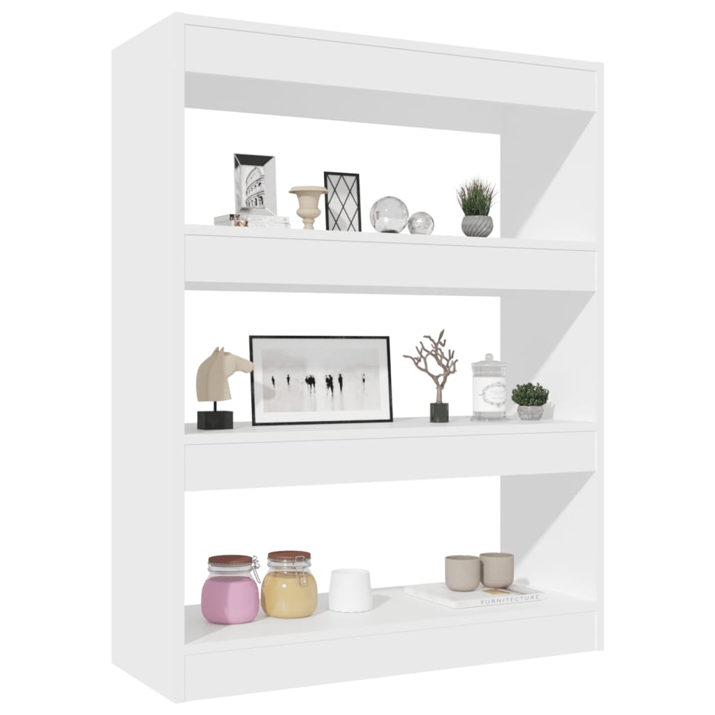Bookshelf/Room Divider White 80x30x103 cm Wood Material