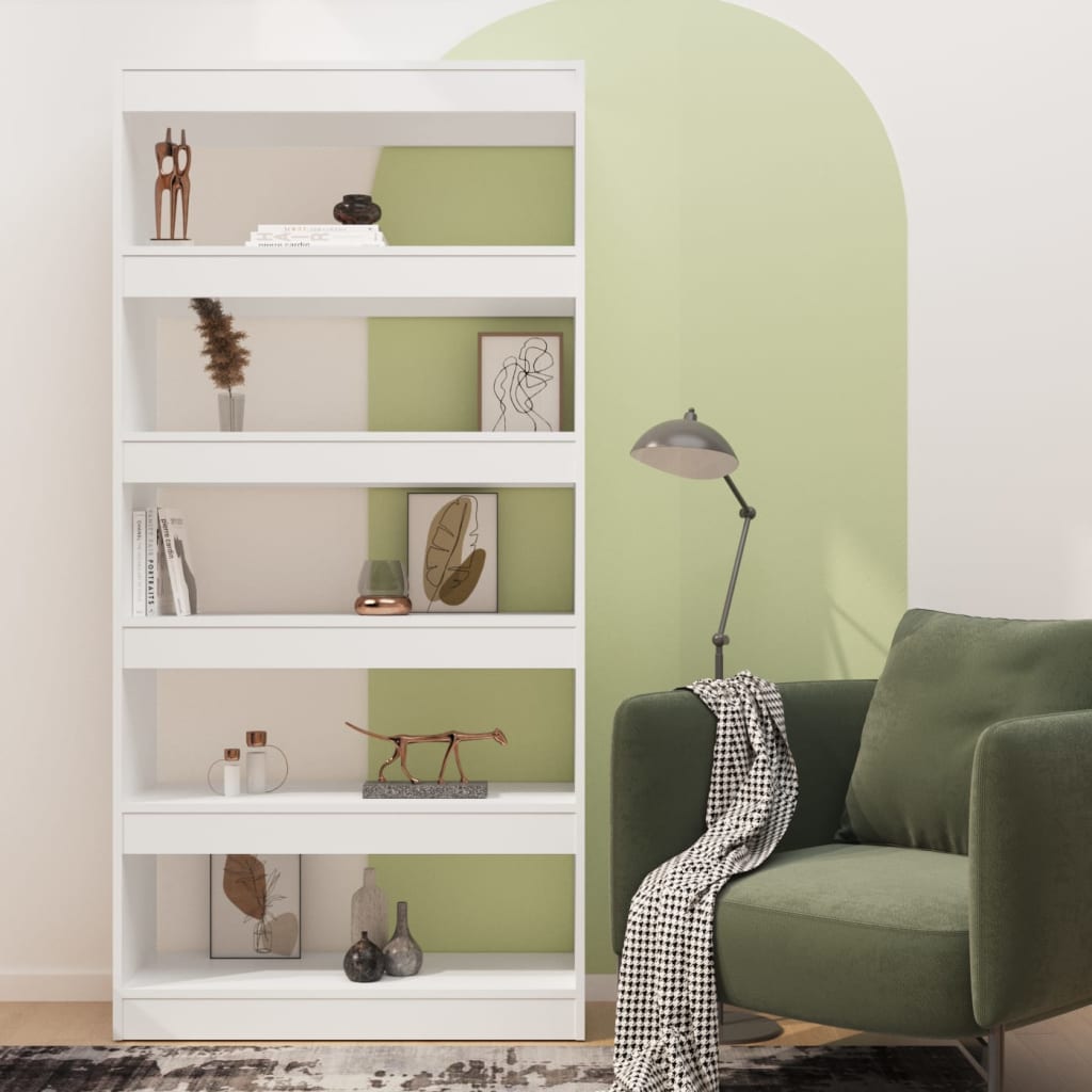 Bookshelf/Room Divider White 80x30x166 cm Wood Material