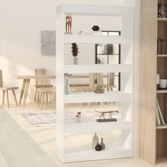 Bookshelf/Room Divider White 80x30x166 cm Wood Material
