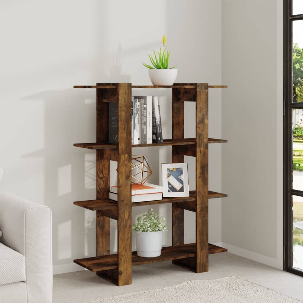 Bookshelf/Room Divider Smoked Oak 100x30x123.5 cm