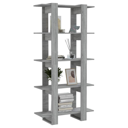 Bücherregal/Raumteiler Grau Sonoma 80x30x160 cm Holzwerkstoff
