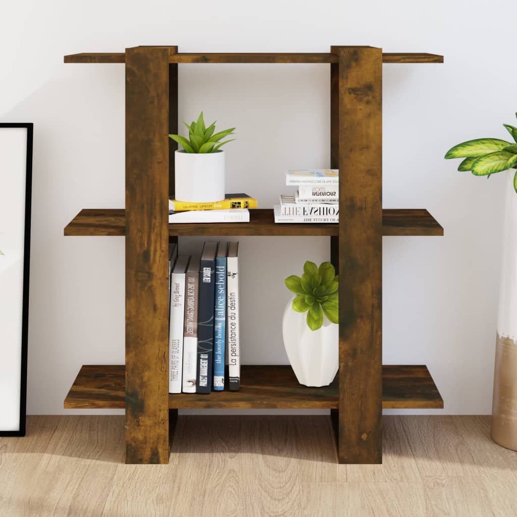 Bookshelf/Room Divider Smoked Oak 80x30x87 cm