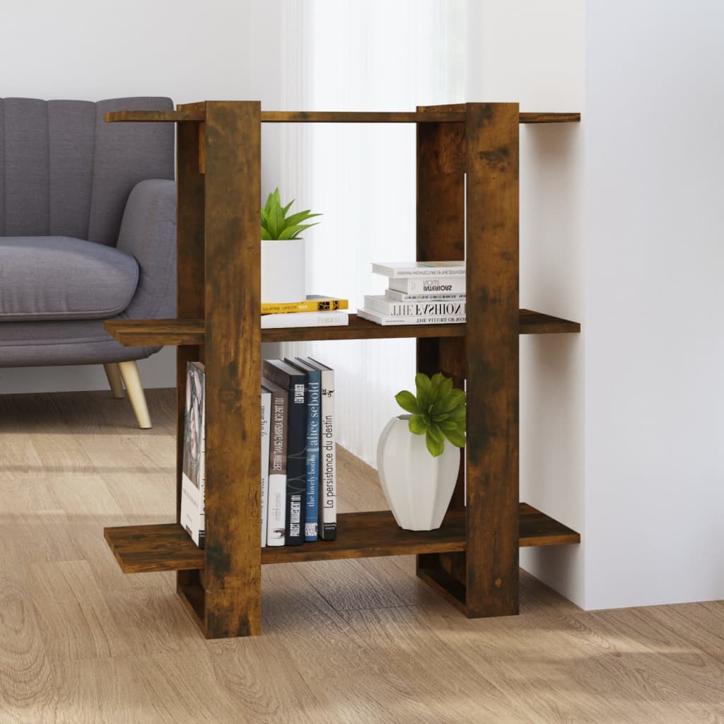Bookshelf/Room Divider Smoked Oak 80x30x87 cm