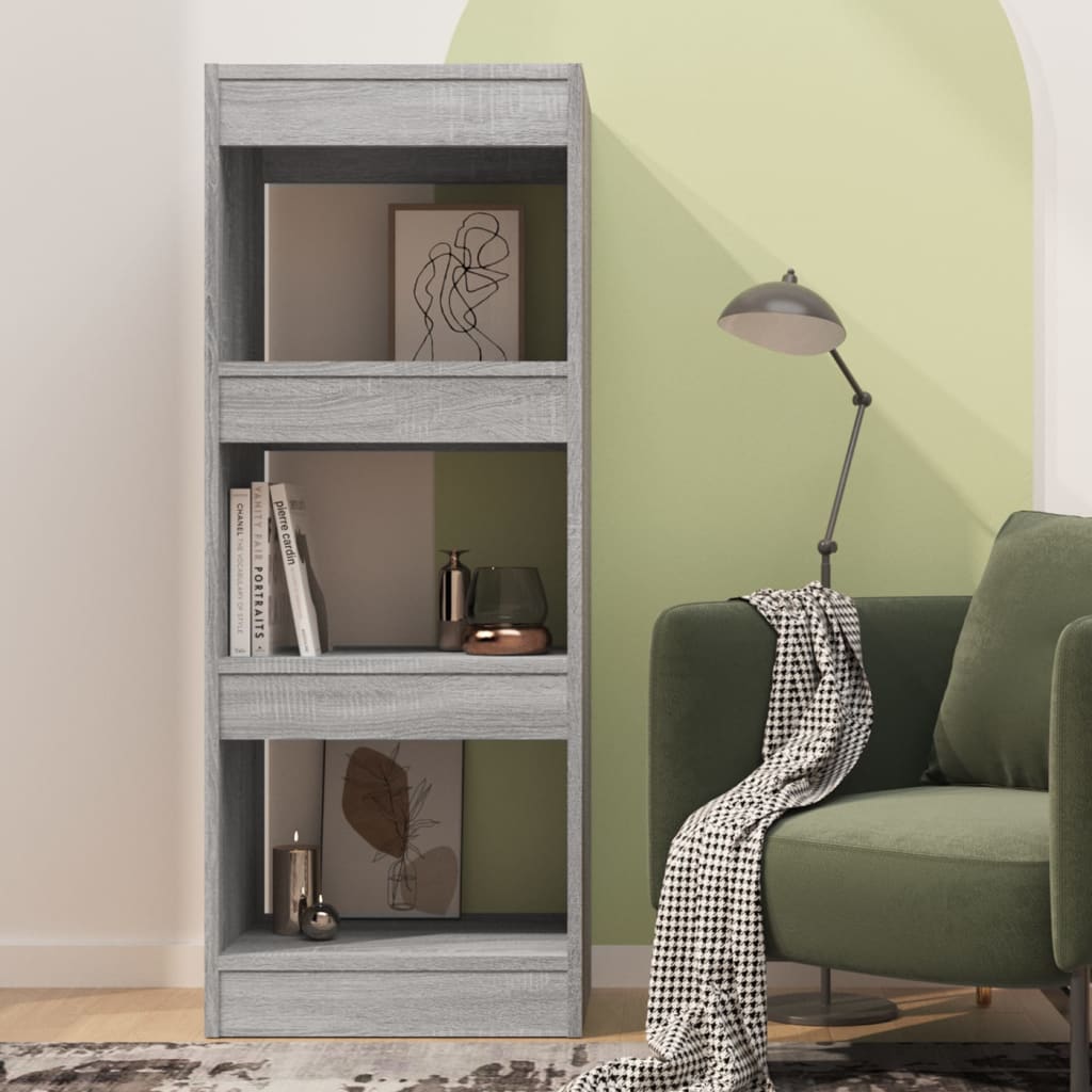 Bibliothèque/séparateur de pièce gris Sonoma 40x30x103 cm en bois
