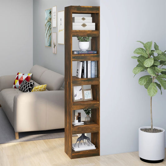 Bookshelf/Room Divider Smoked Oak 40x30x198 cm