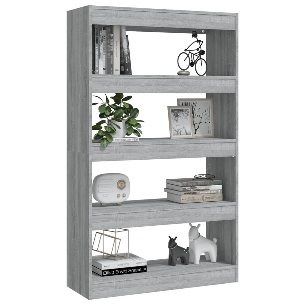 Bibliothèque/séparateur de pièce gris Sonoma 80x30x135 cm matériau bois