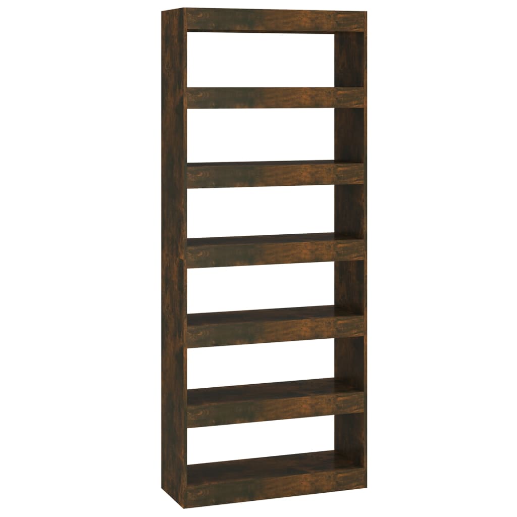 Bookshelf/Room Divider Smoked Oak 80x30x198 cm Wood Material