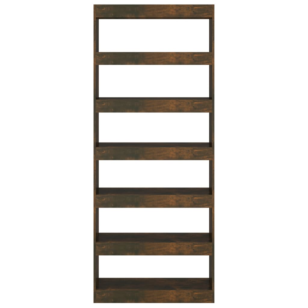 Bookshelf/Room Divider Smoked Oak 80x30x198 cm Wood Material