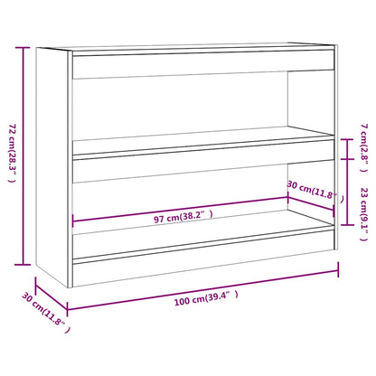 Bücherregal/Raumteiler Räuchereiche 100x30x72 cm
