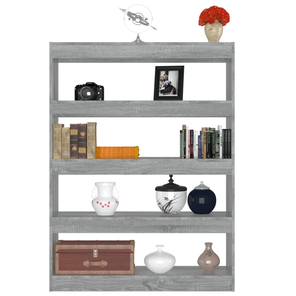 Bibliothèque/séparateur de pièce gris Sonoma 100x30x135 cm