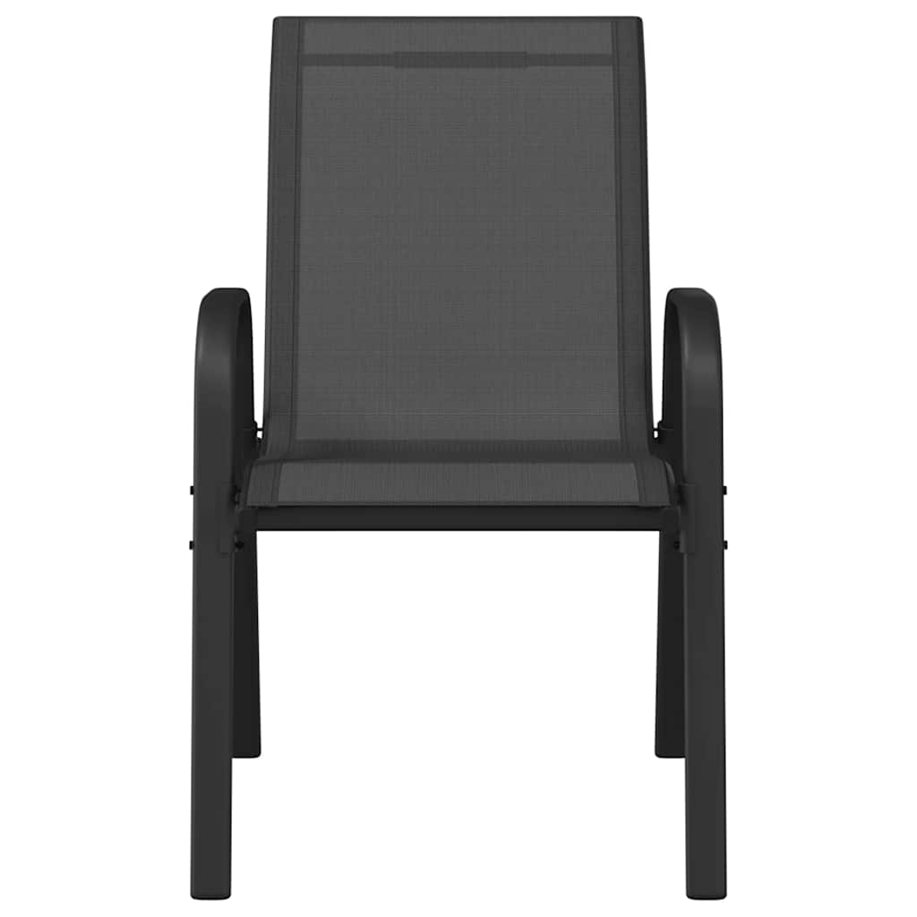 Stapelbare Gartenstühle 2 Stk. Schwarz Textilene