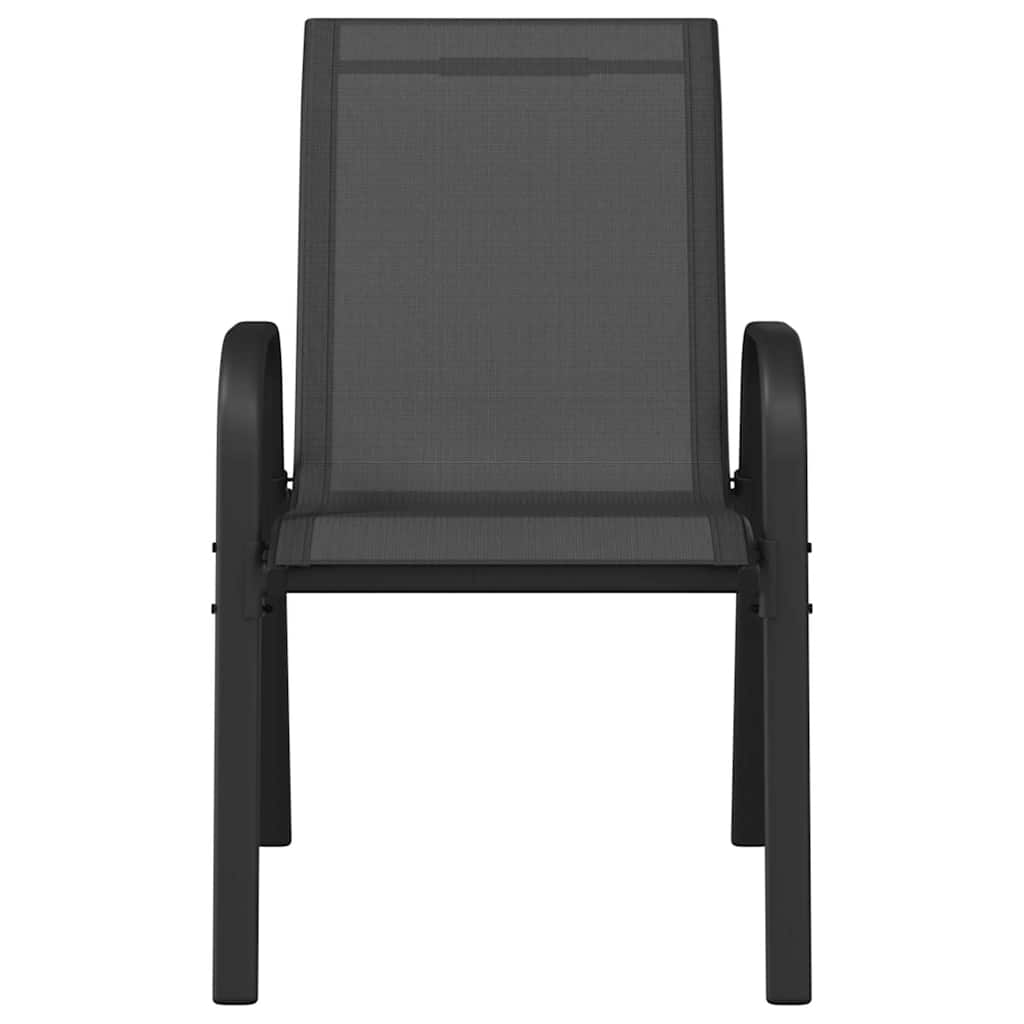 Stapelbare Gartenstühle 2 Stk. Schwarz Textilene