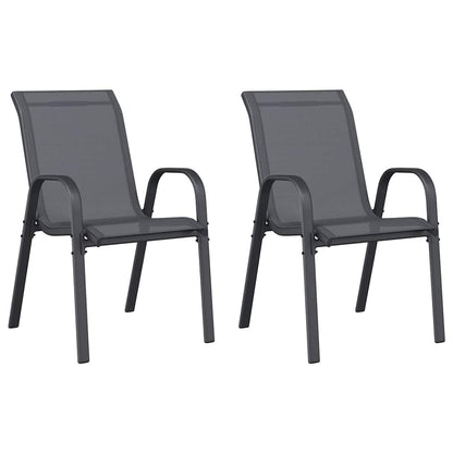 Stapelbare Gartenstühle 2 Stk. Grau Textilene