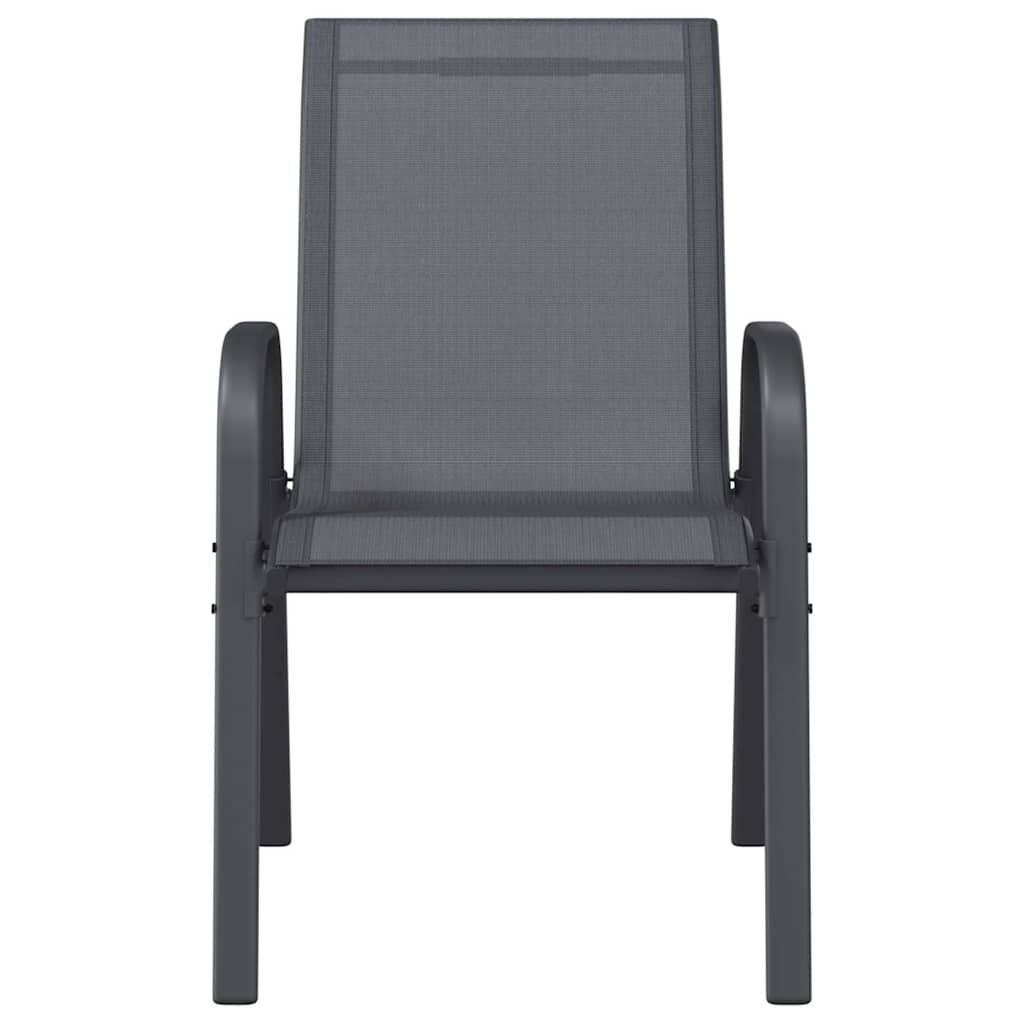 Stapelbare Gartenstühle 2 Stk. Grau Textilene
