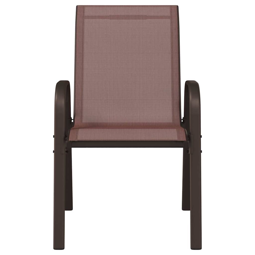 Stapelbare Gartenstühle 2 Stk. Braun Textilene