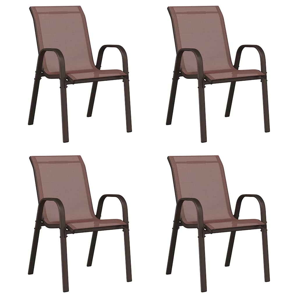 Stapelbare Gartenstühle 4 Stk. Braun Textilene