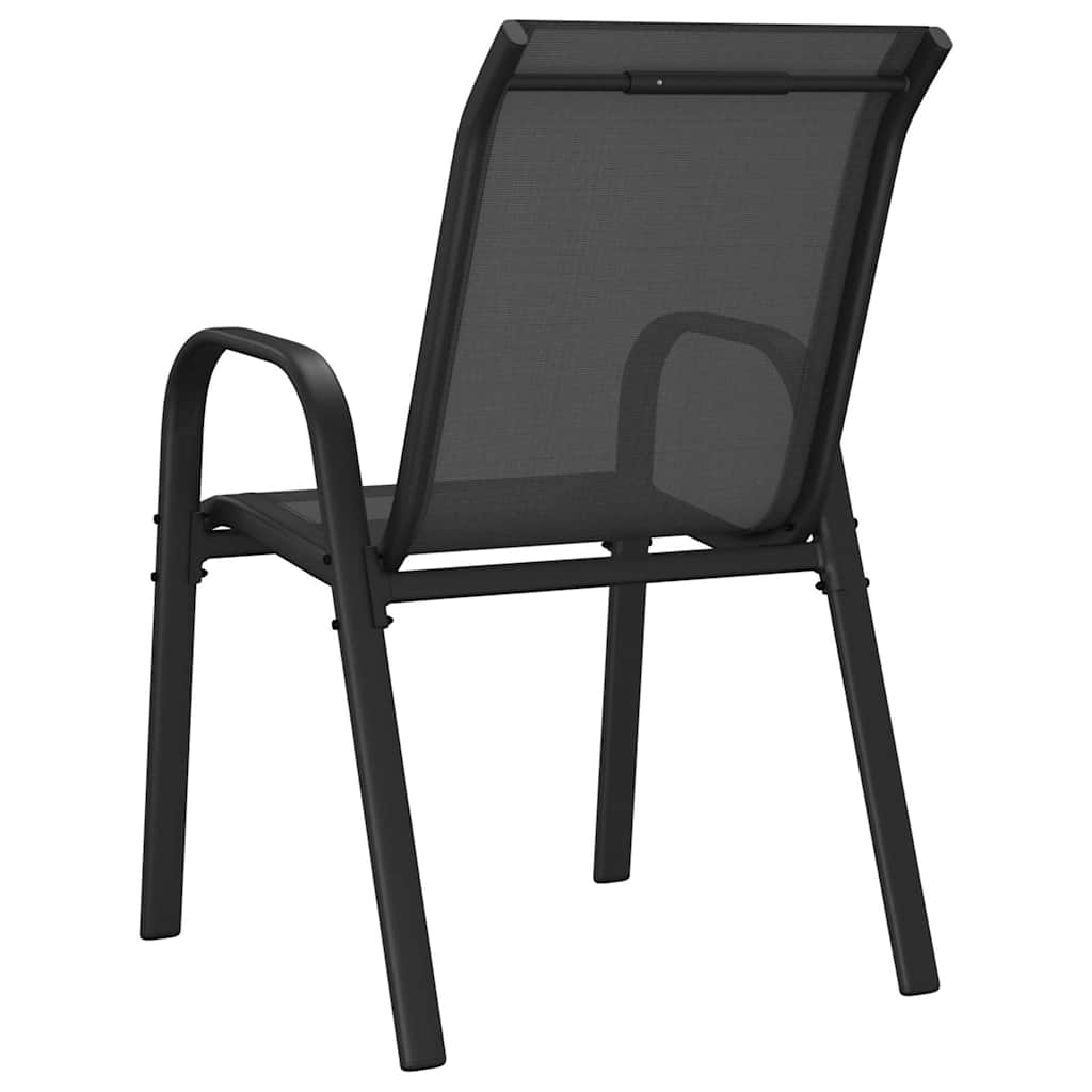 Stapelbare Gartenstühle 6 Stk. Schwarz Textilene