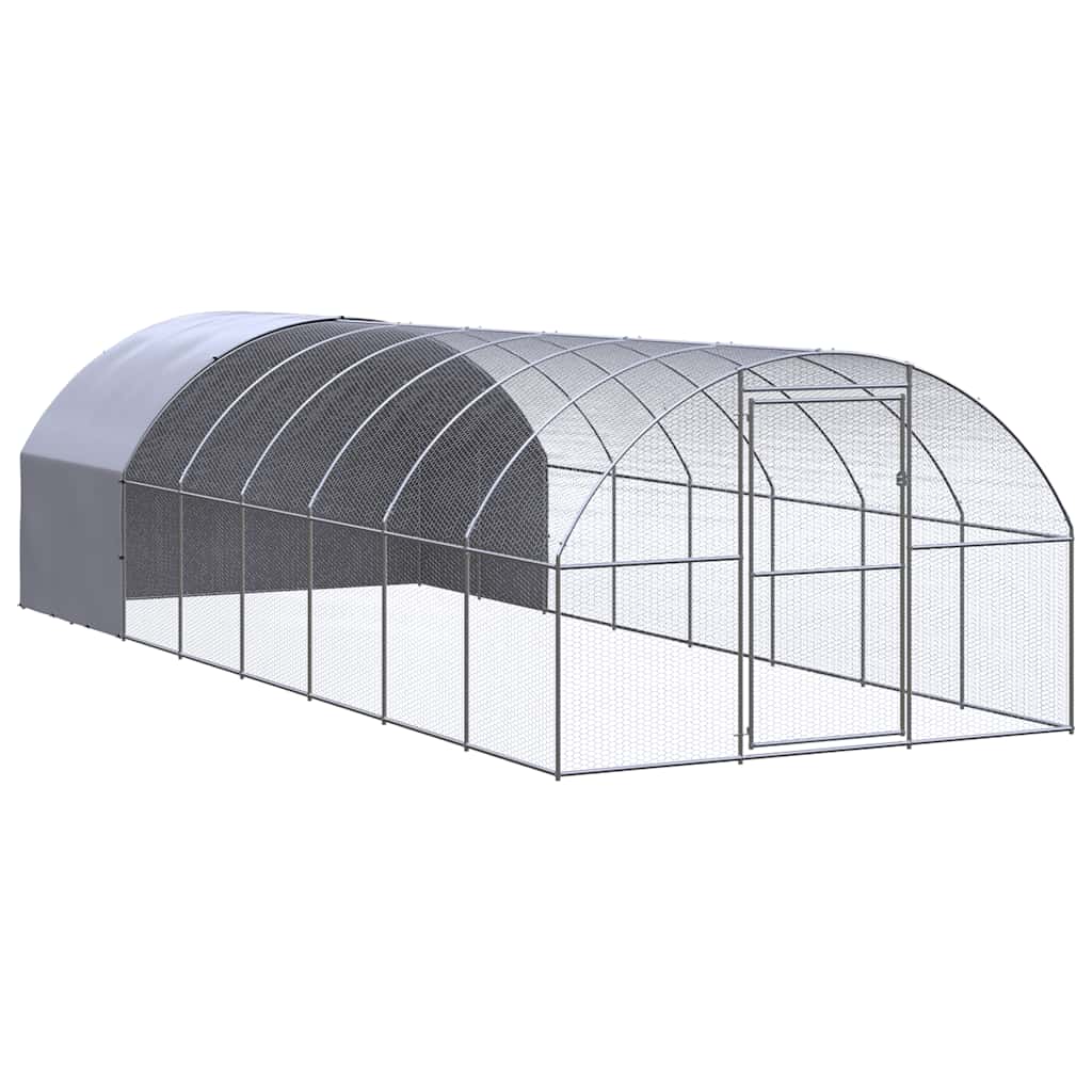 Outdoor-Hühnerstall 3x8x2 m Verzinkter Stahl
