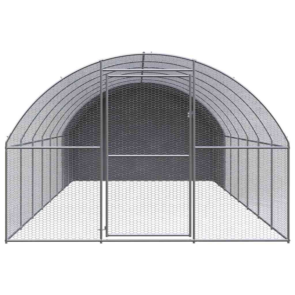 Outdoor-Hühnerstall 3x8x2 m Verzinkter Stahl