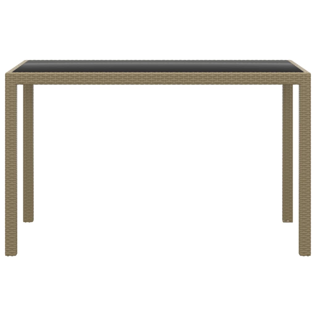 3-tlg. Garten-Essgruppe mit Kissen Poly Rattan Beige