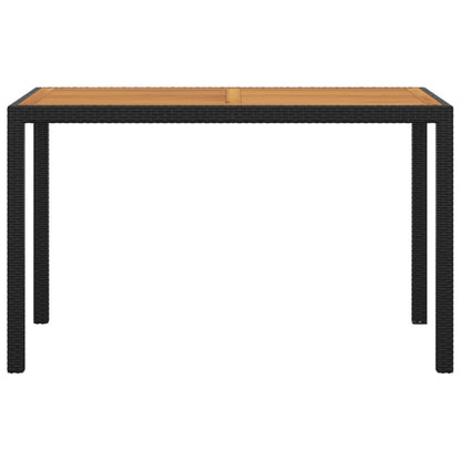 3-tlg. Garten-Essgruppe mit Kissen Poly Rattan Schwarz