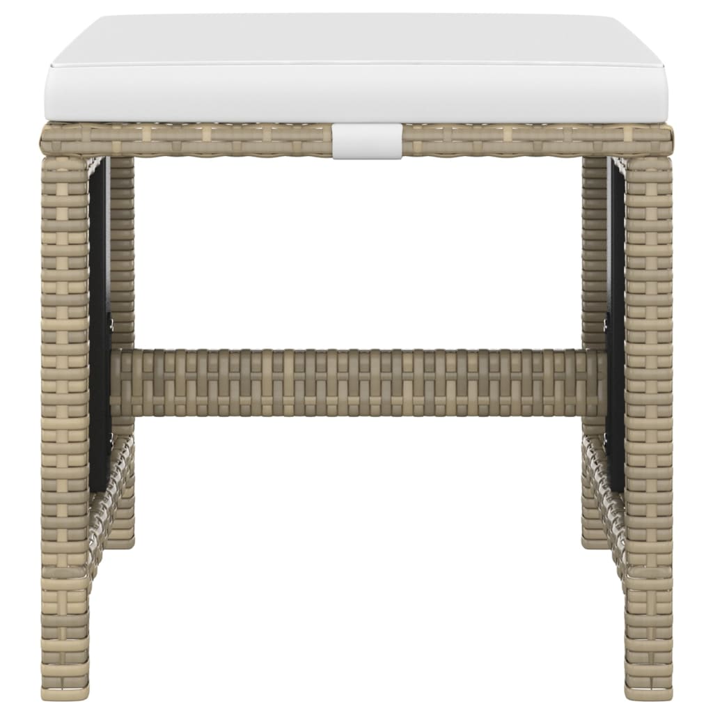 5-tlg. Garten-Essgruppe mit Kissen Poly Rattan Beige