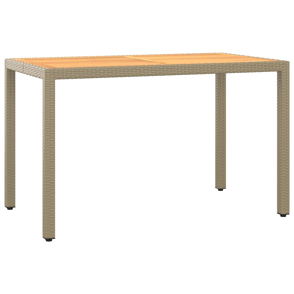 3-tlg. Garten-Essgruppe mit Kissen Poly Rattan Beige