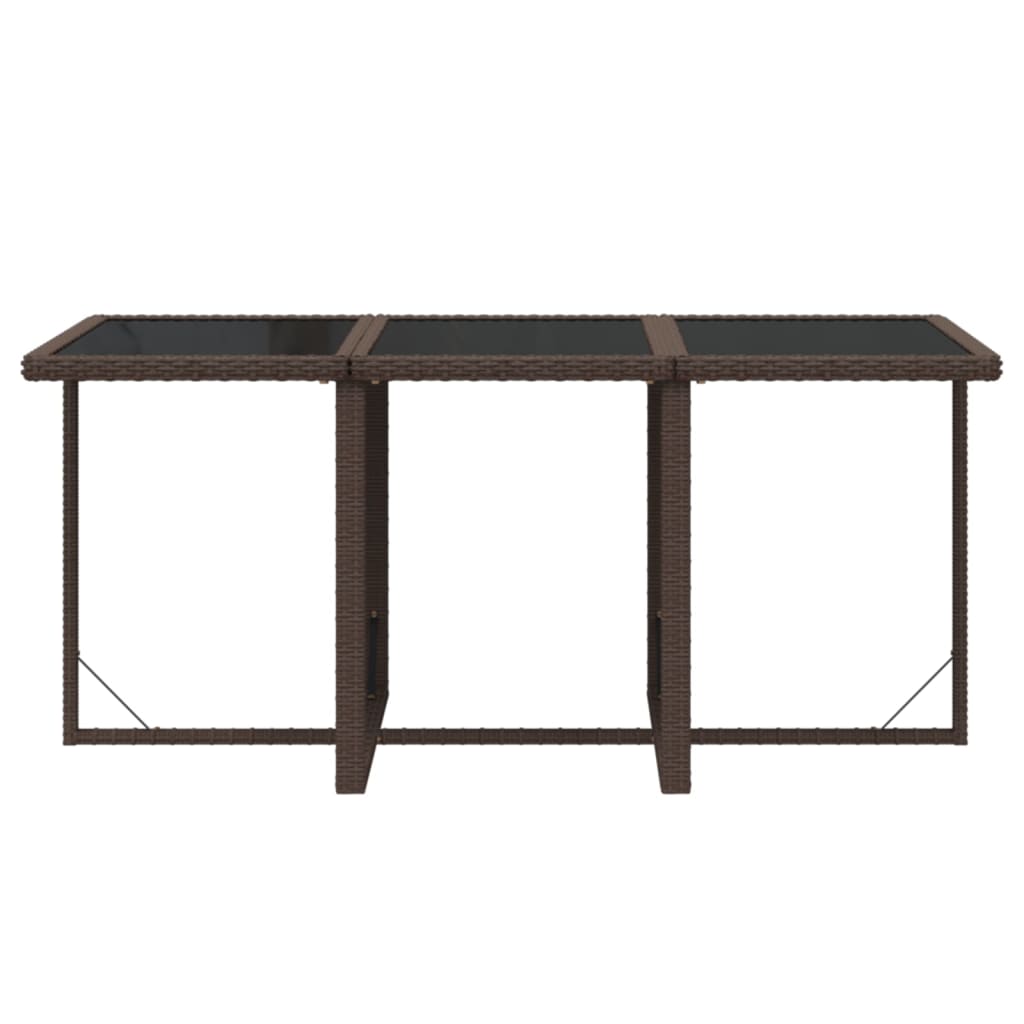 7-tlg. Garten-Essgruppe mit Kissen Poly Rattan Braun