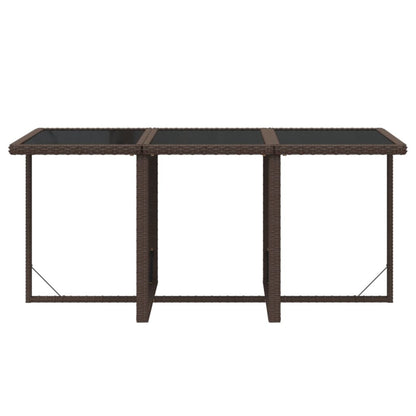 7-tlg. Garten-Essgruppe mit Kissen Poly Rattan Braun