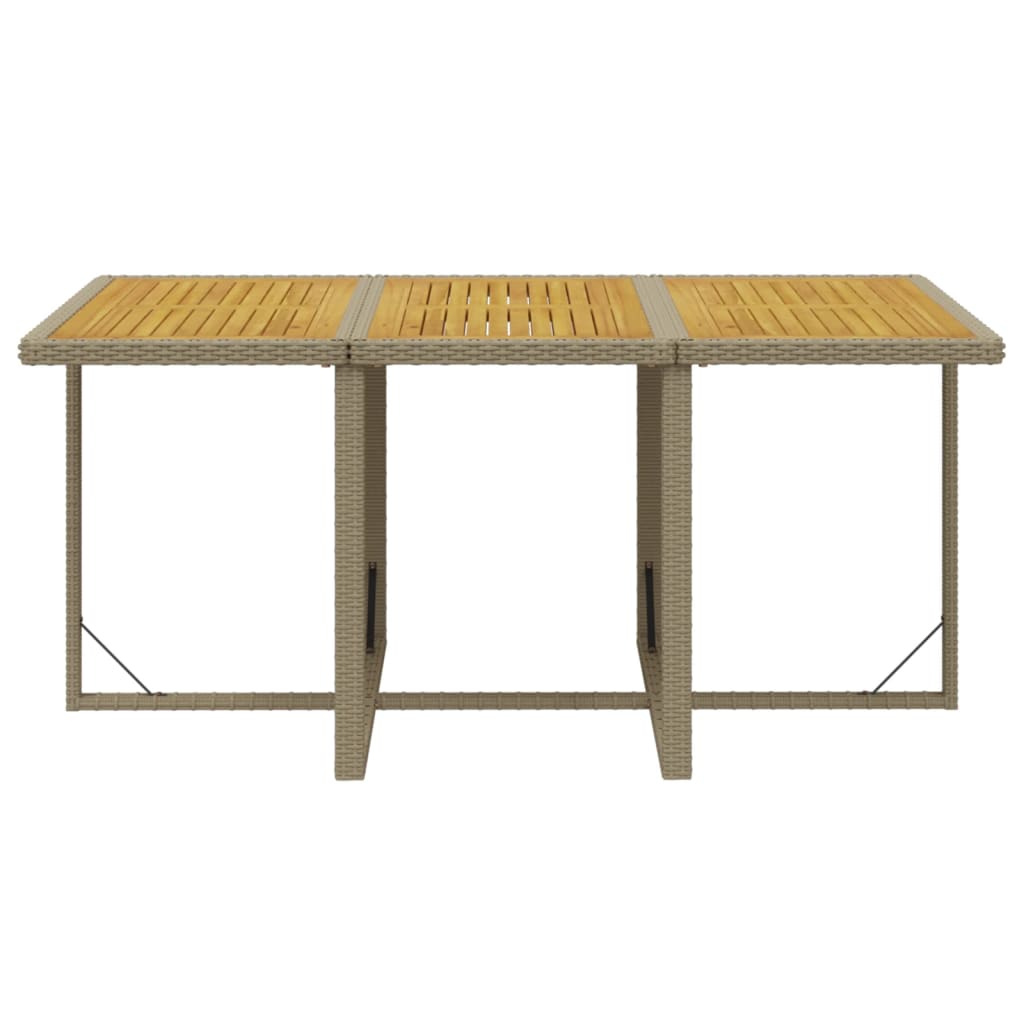 7-tlg. Garten-Essgruppe mit Kissen Poly Rattan Beige