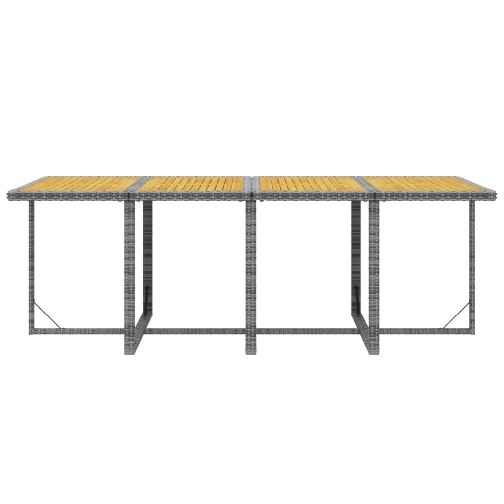 9-tlg. Garten-Essgruppe mit Auflagen Poly Rattan Grau