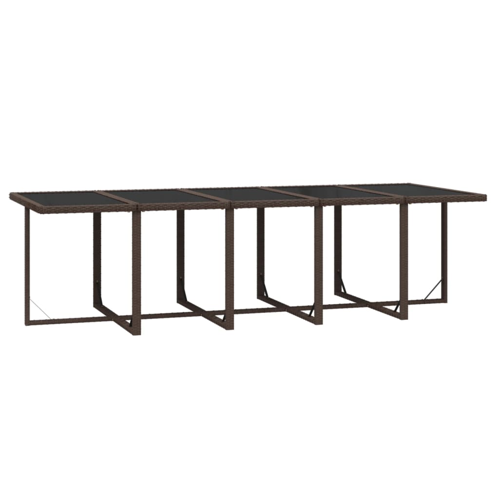 11-tlg. Garten-Essgruppe mit Kissen Poly Rattan Braun